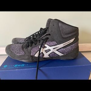 ASICS SNAPDOWN 2 MEN's WRESTLING SHOE BLACK - SILVER BRAND NEW SIZE 12